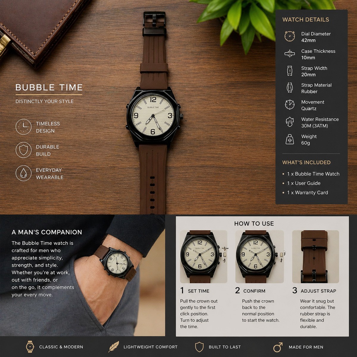 Gents Rubber Watch