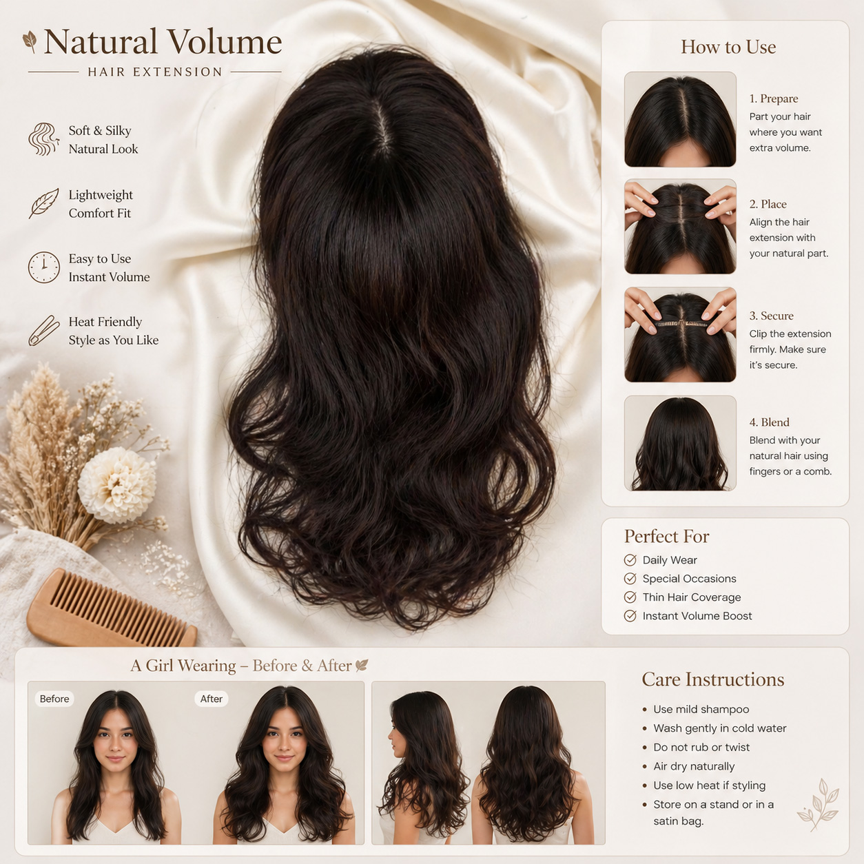 Ladies Clip Hair Extensions