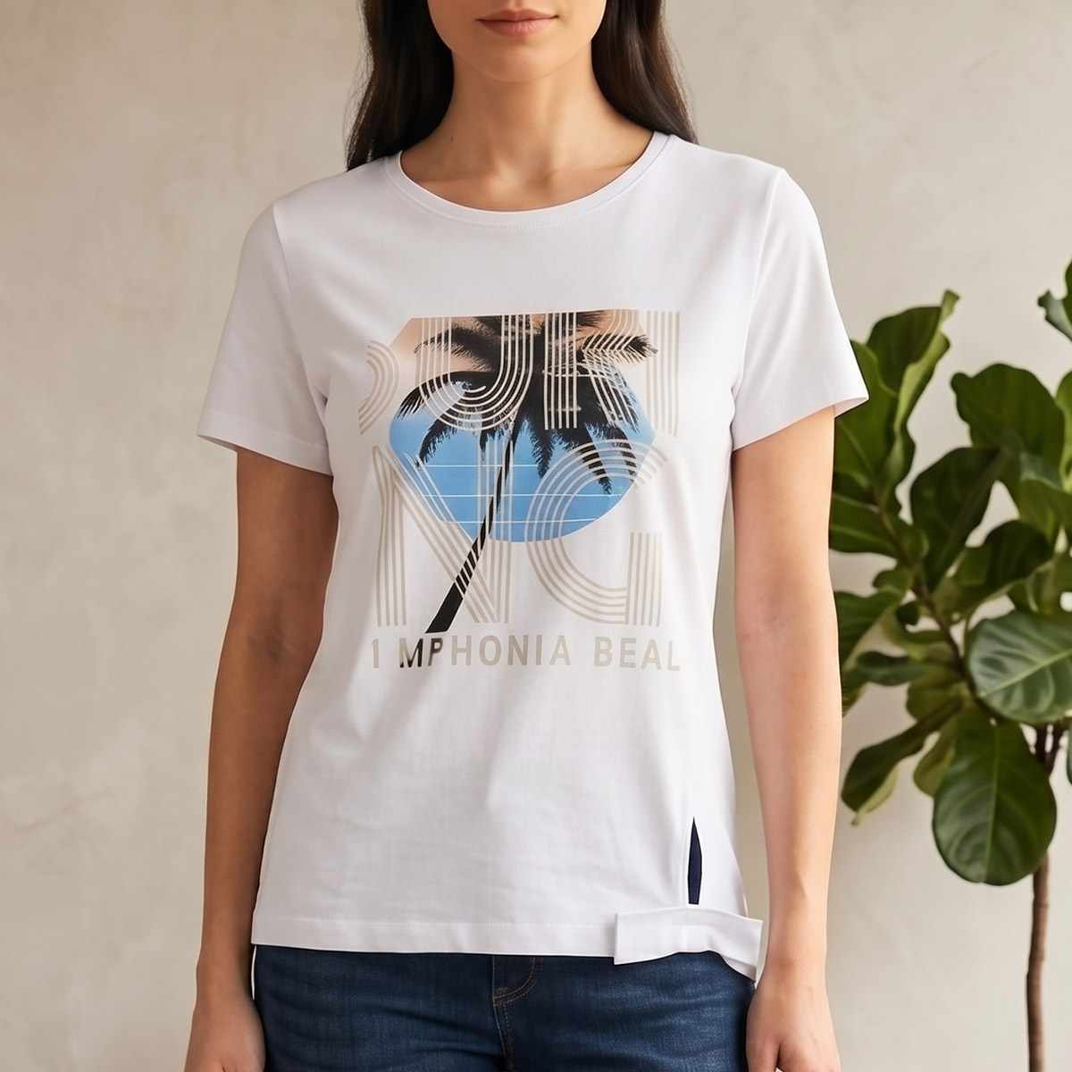 Ladies Round Neck Short Sleeve T-Shirt