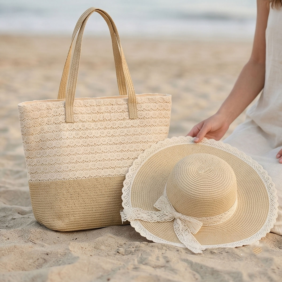 Ladies Round Cap with Bag