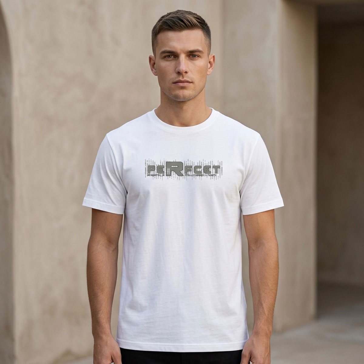 Men Printed Round Neck T-Shirt Short Sleeve