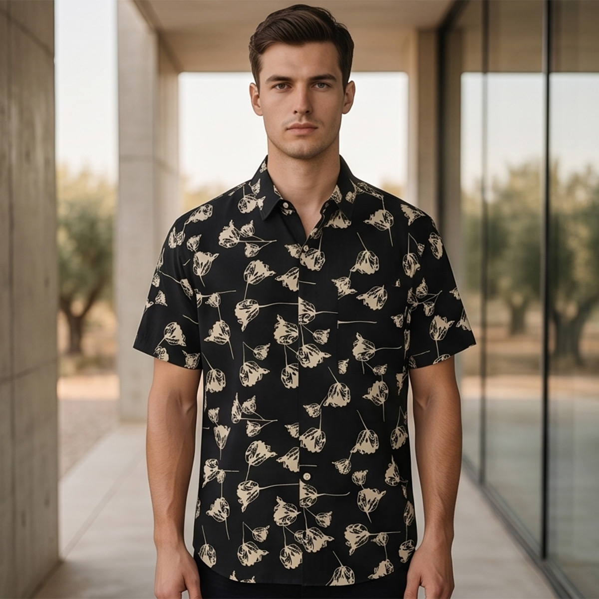 Hawaiian Printed Casual Shirt Short Sleeve
