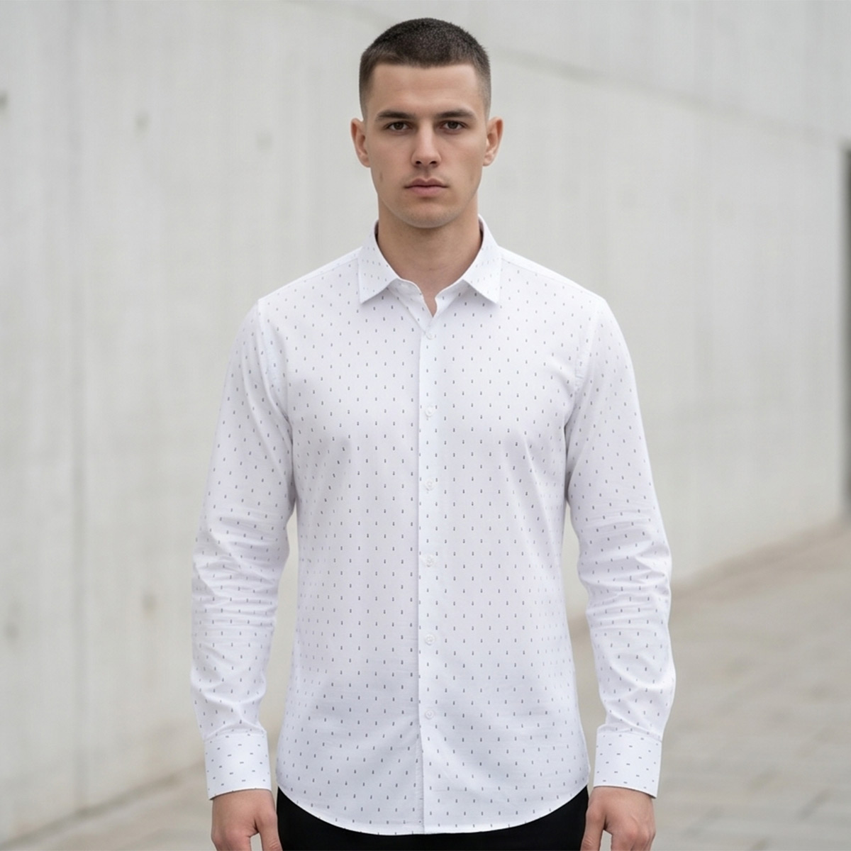 Men Printed Formal Shirt Long Sleeve