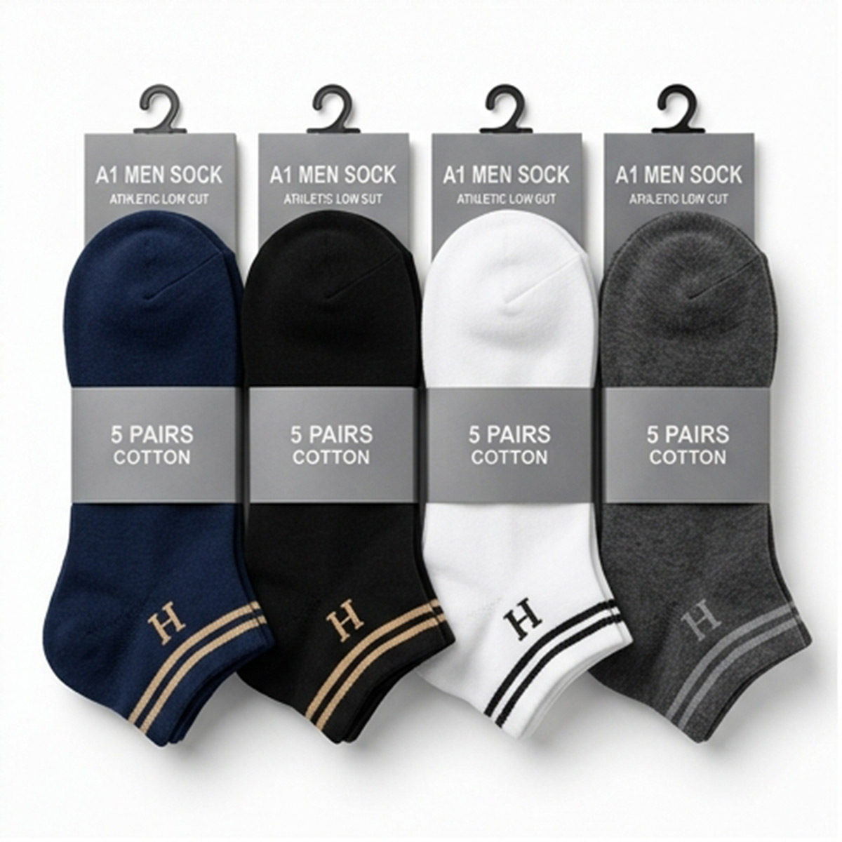 Men Plain Socks Pack 5 Pair