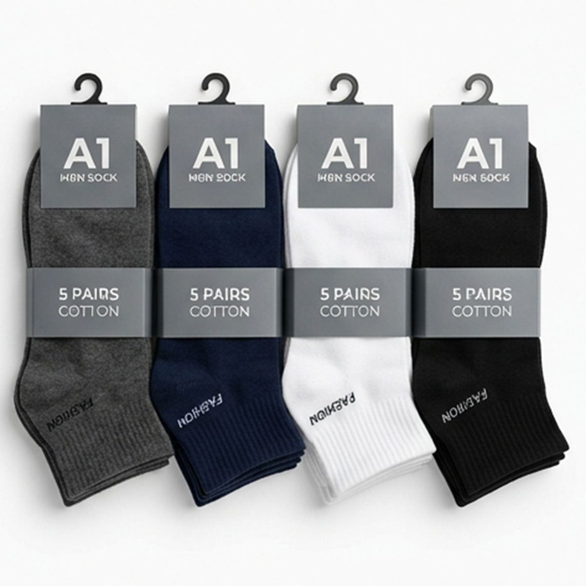 Men Plain Socks Pack 5 Pair
