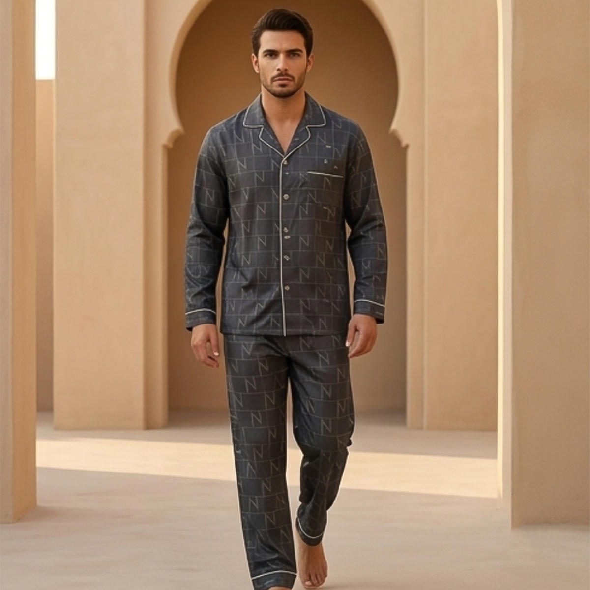 Men Pyjama Set 2 Piece