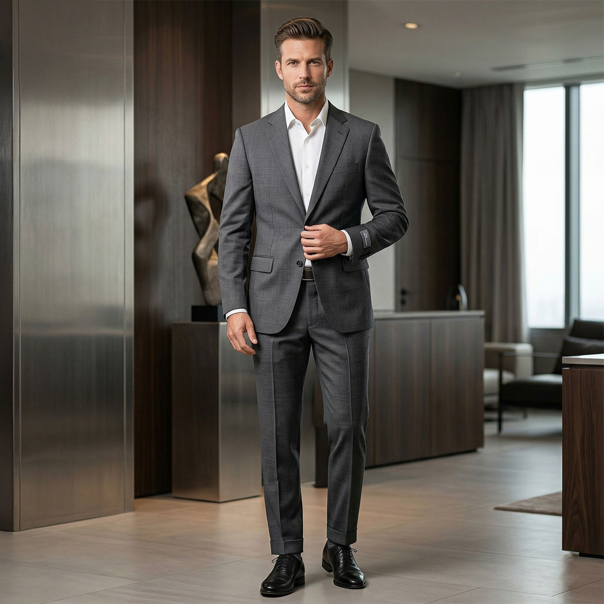 Slim Fit Suit Plain Drop 6