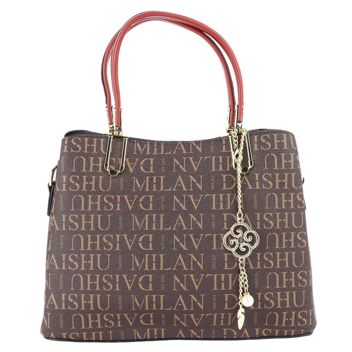 Ladies Hard Printed Brown Bag