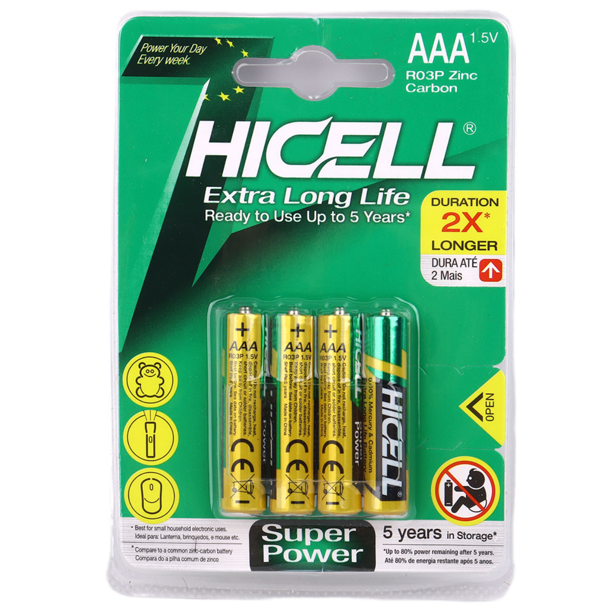 Hicell AAA Battery 4 Piece