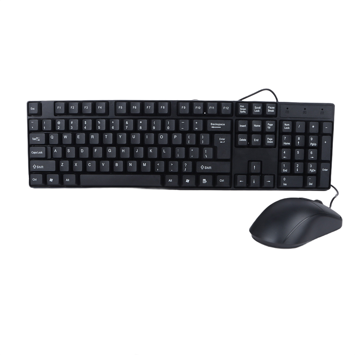 Black Wired Keyboard & Mouse Set
