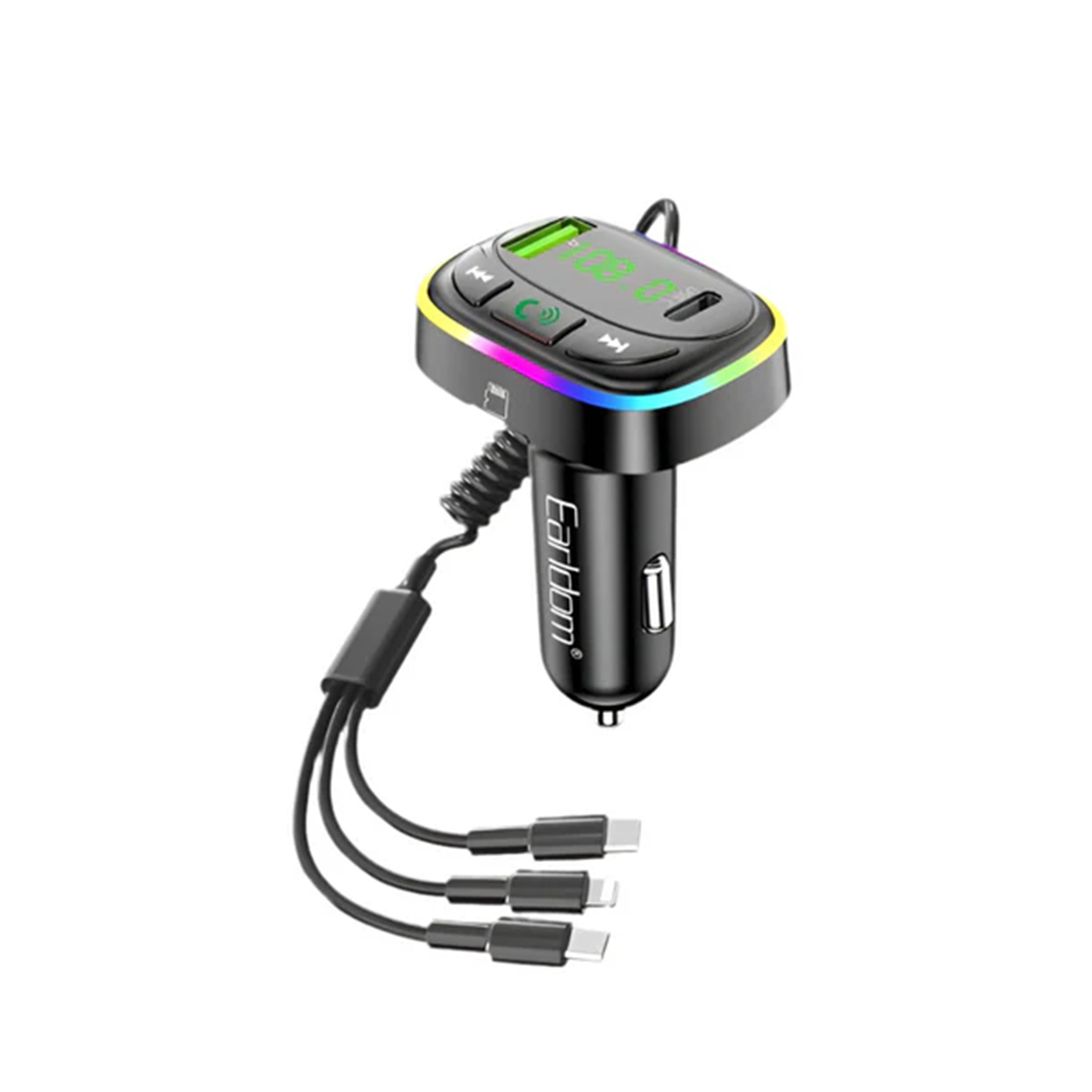 Earldom RGB Car Charger with Wireless Music Player