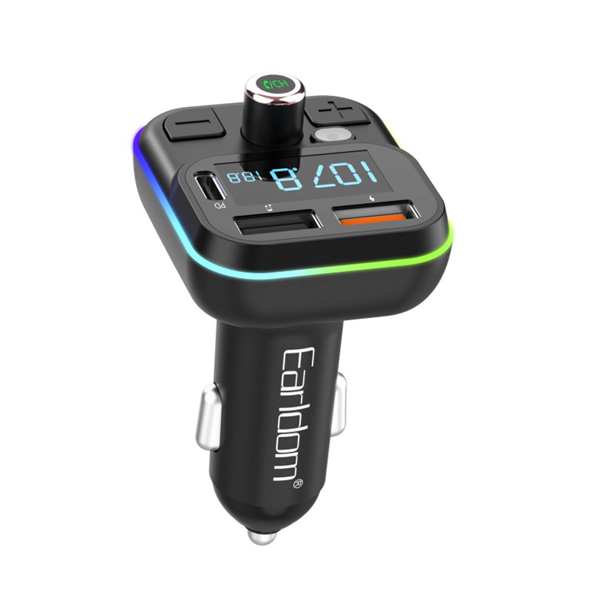 Earldom RGB Car Charger with Wireless Music Player