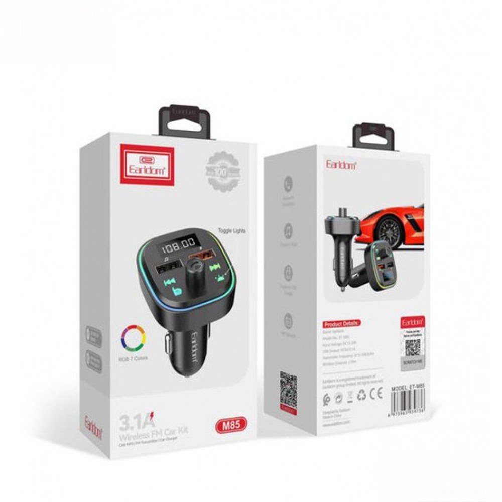 Earldom RGB Car Charger with Wireless Music Player