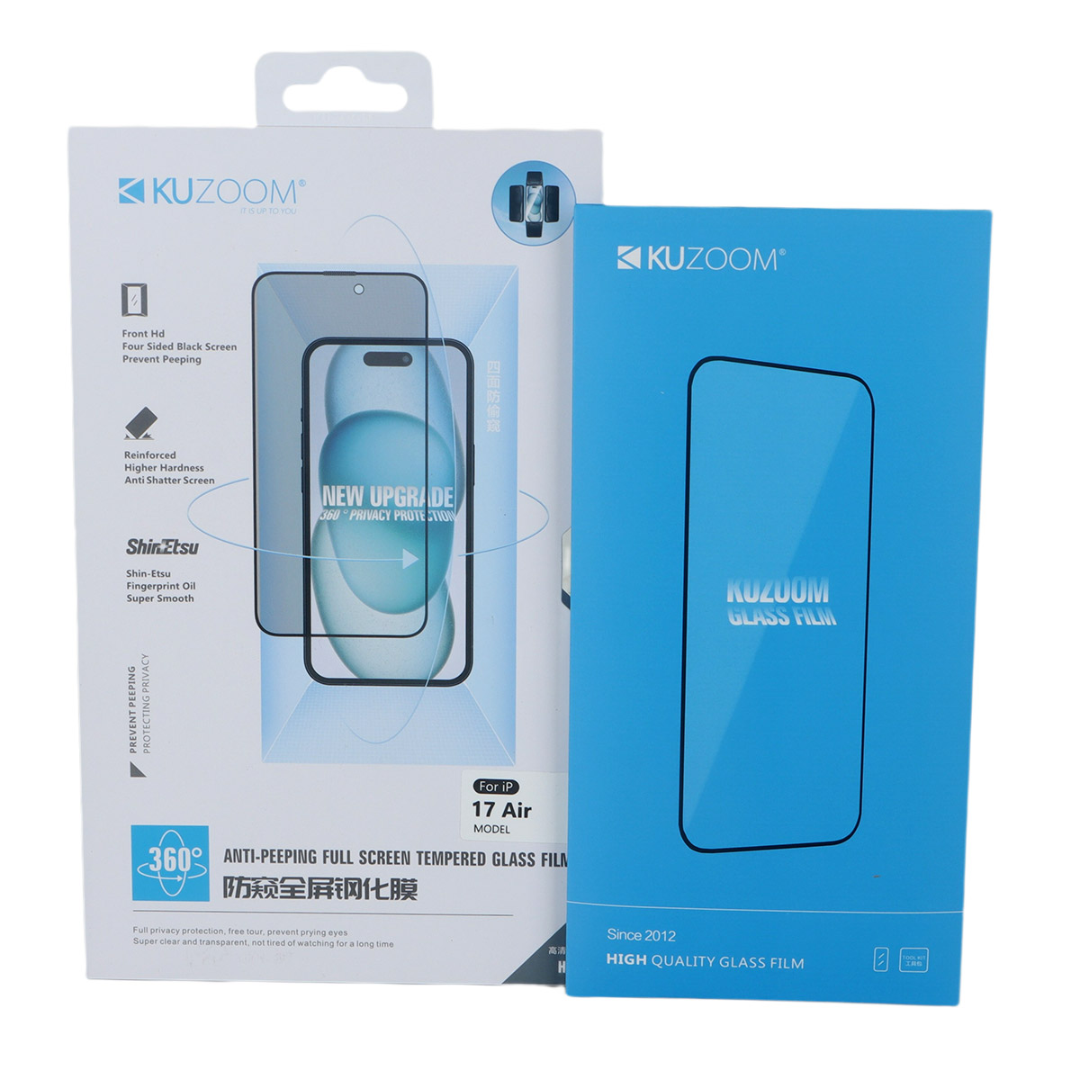 Ku Zoom Anti-Peeping Tempered Glass for iPhone 17 Air