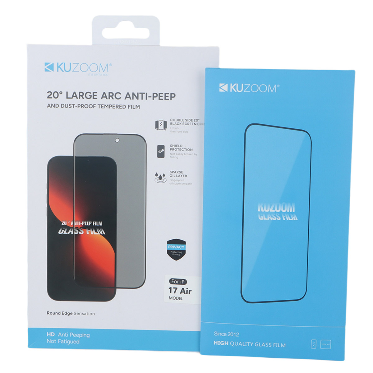 Ku Zoom Anti-Peep & Dust-Proof Tempered Glass for iPhone 17 Air