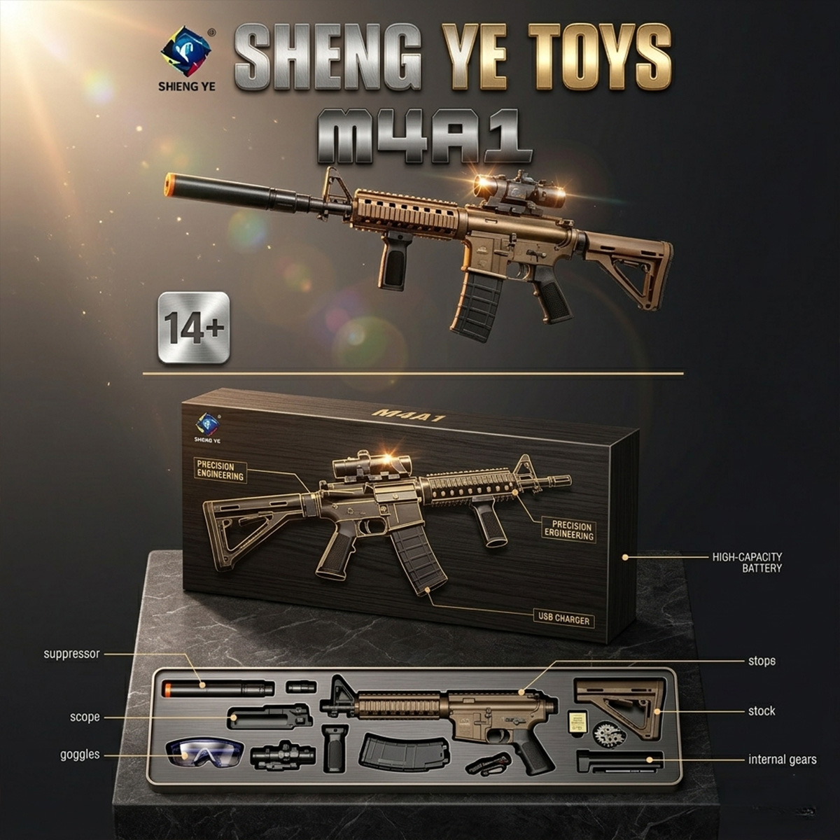 Toy Rifle Sand Color High Speed