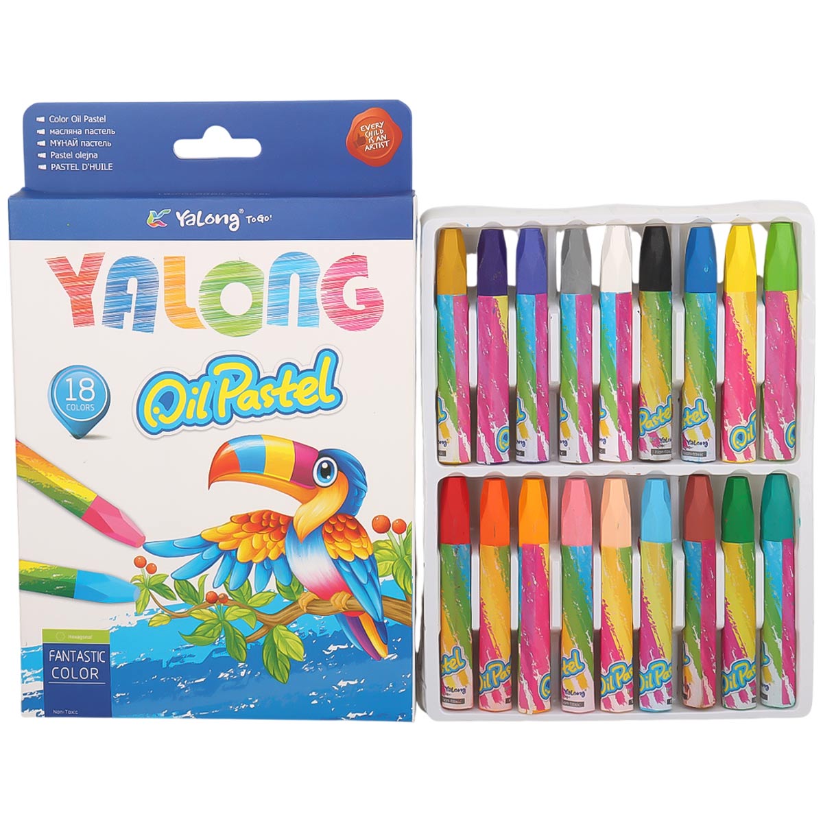 Yalong Color Pencil & Oil Pastel Set 18 Piece