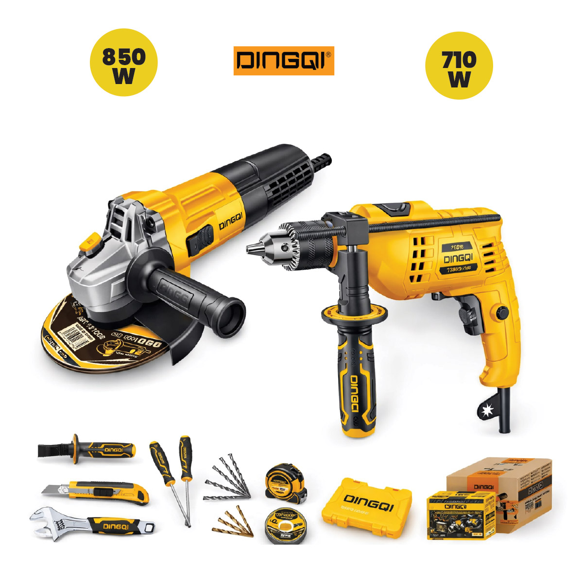 Angle Grinder and Impact Drill Set