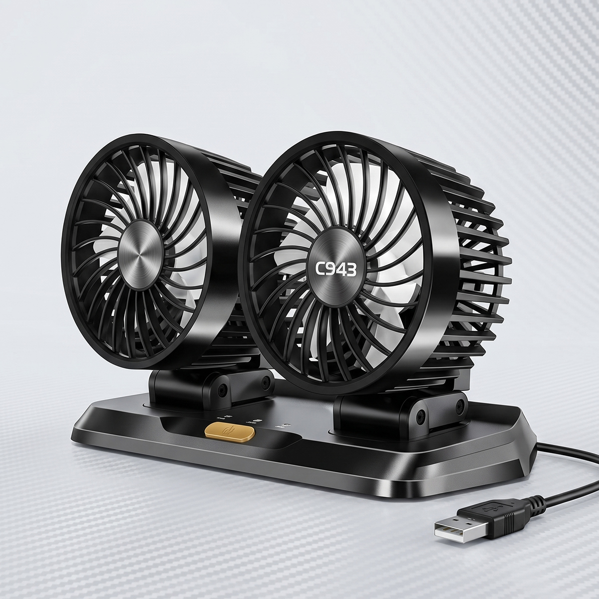 Car USB Twin Fan