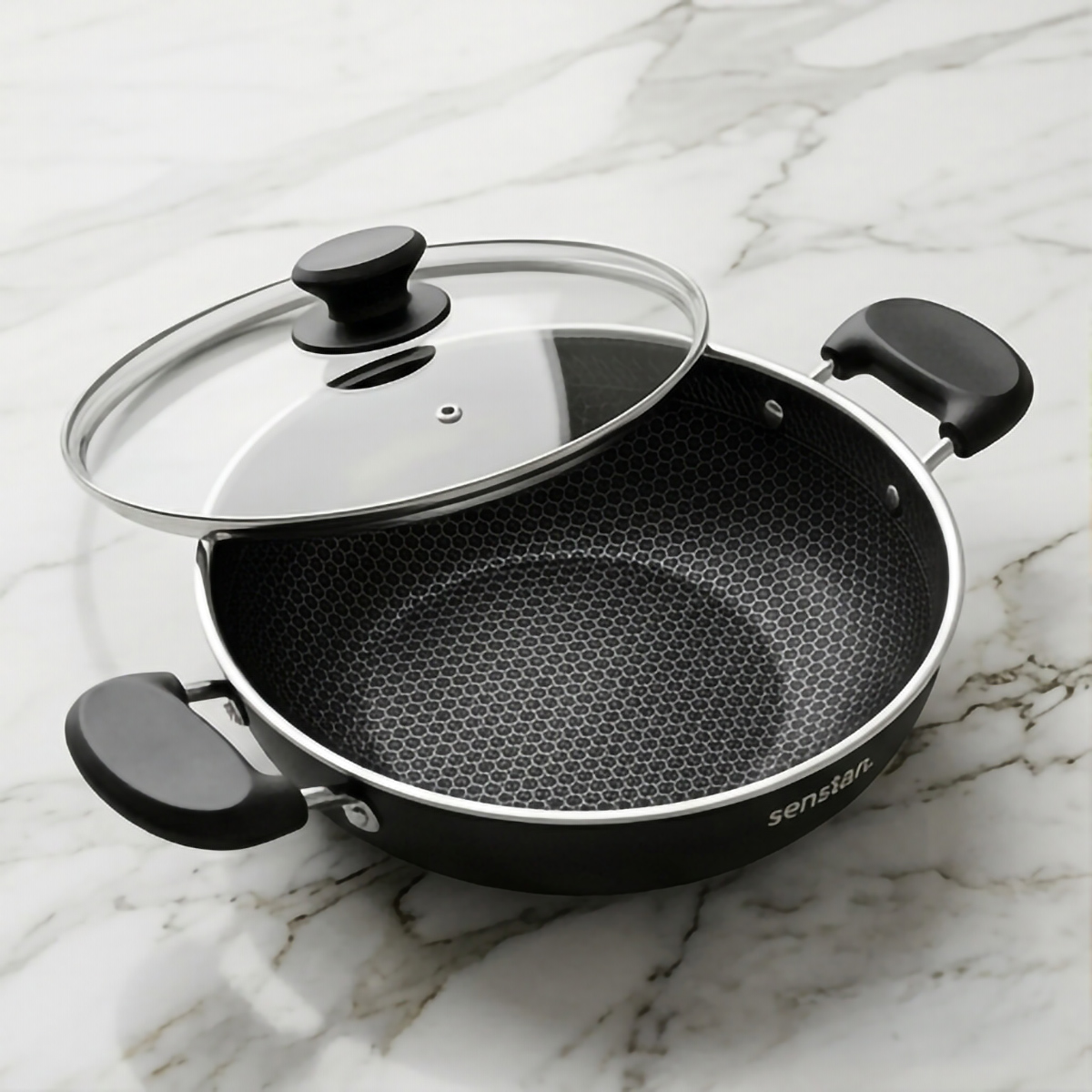Double Handle Non-Stick Wok Pan