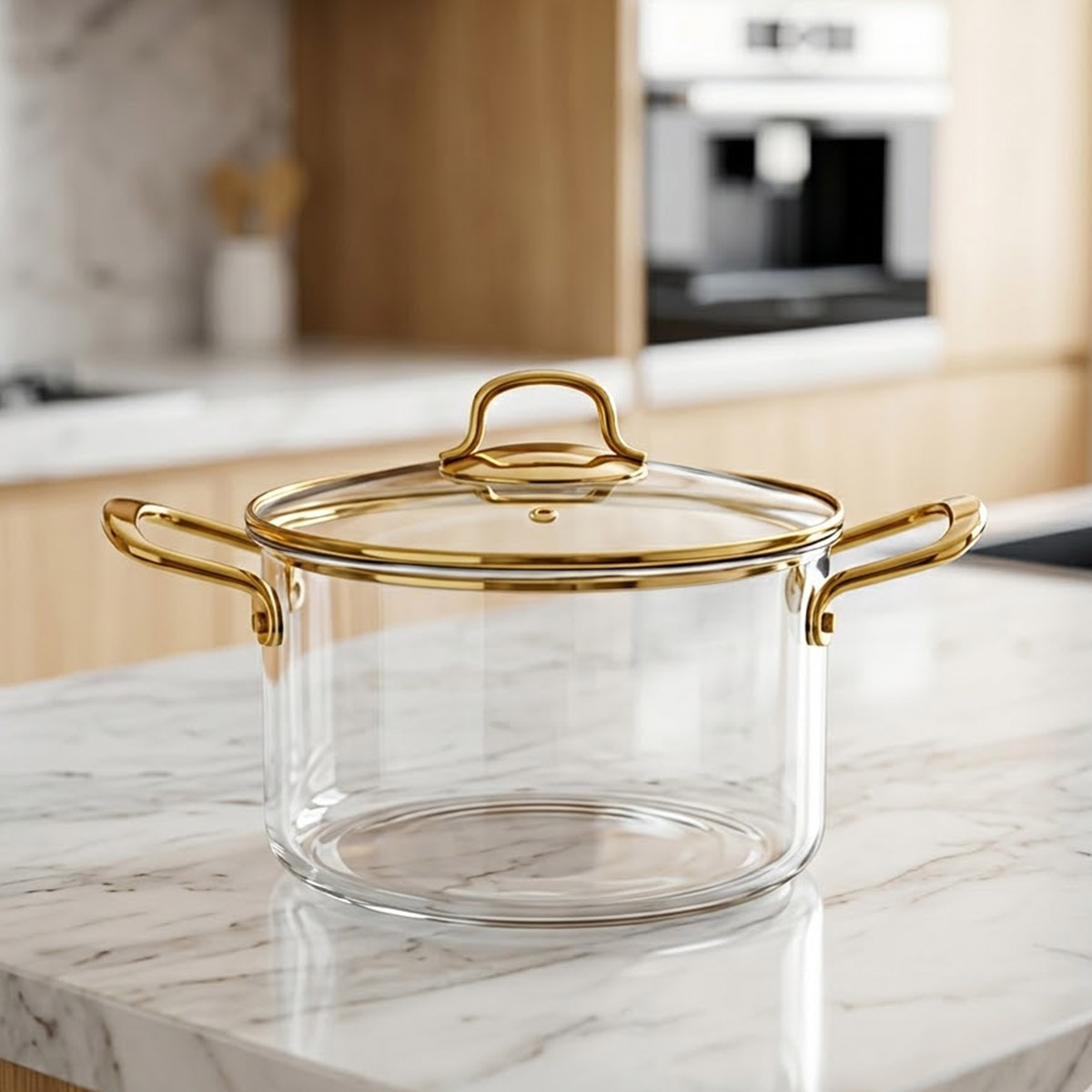 Glass Casserole with Stainless Steel and Glass 4.5L