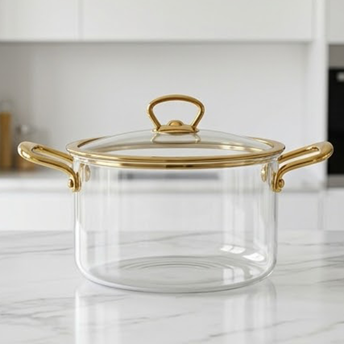 Glass Casserole with Stainless Steel and Glass 5.5L