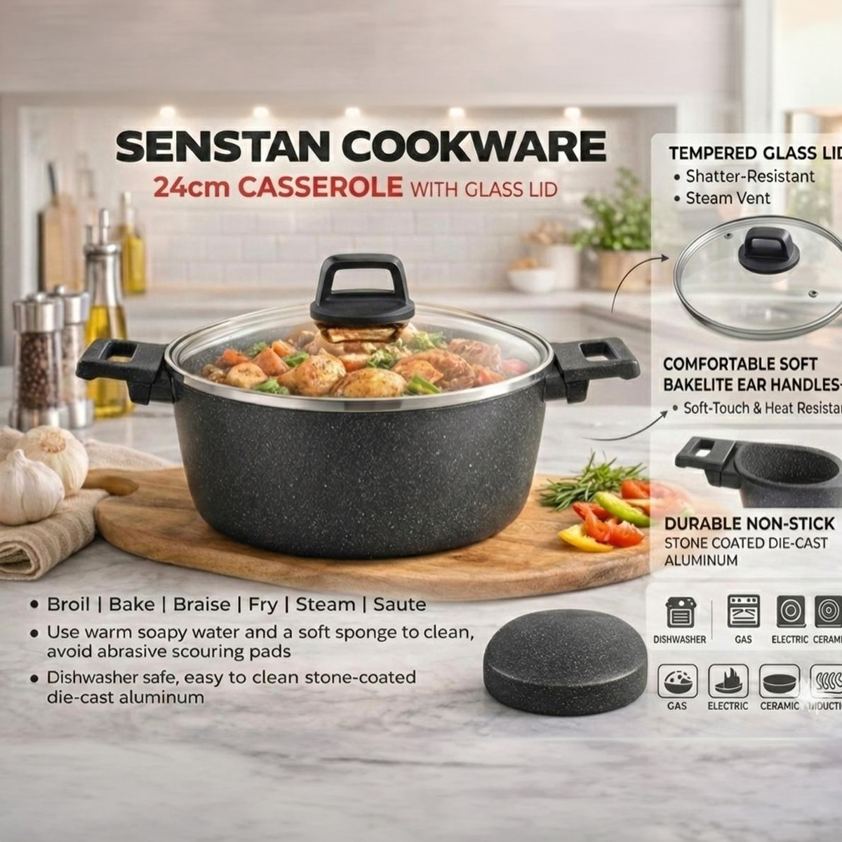 Granite Casserole 24cm