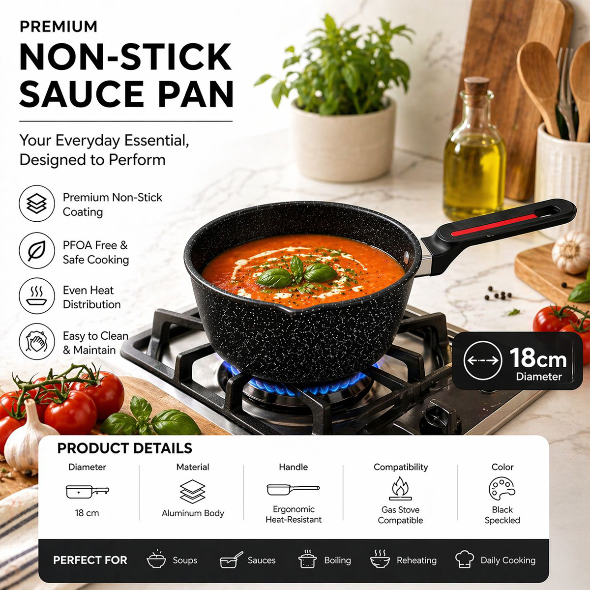 Granite Sauce Pan 18cm