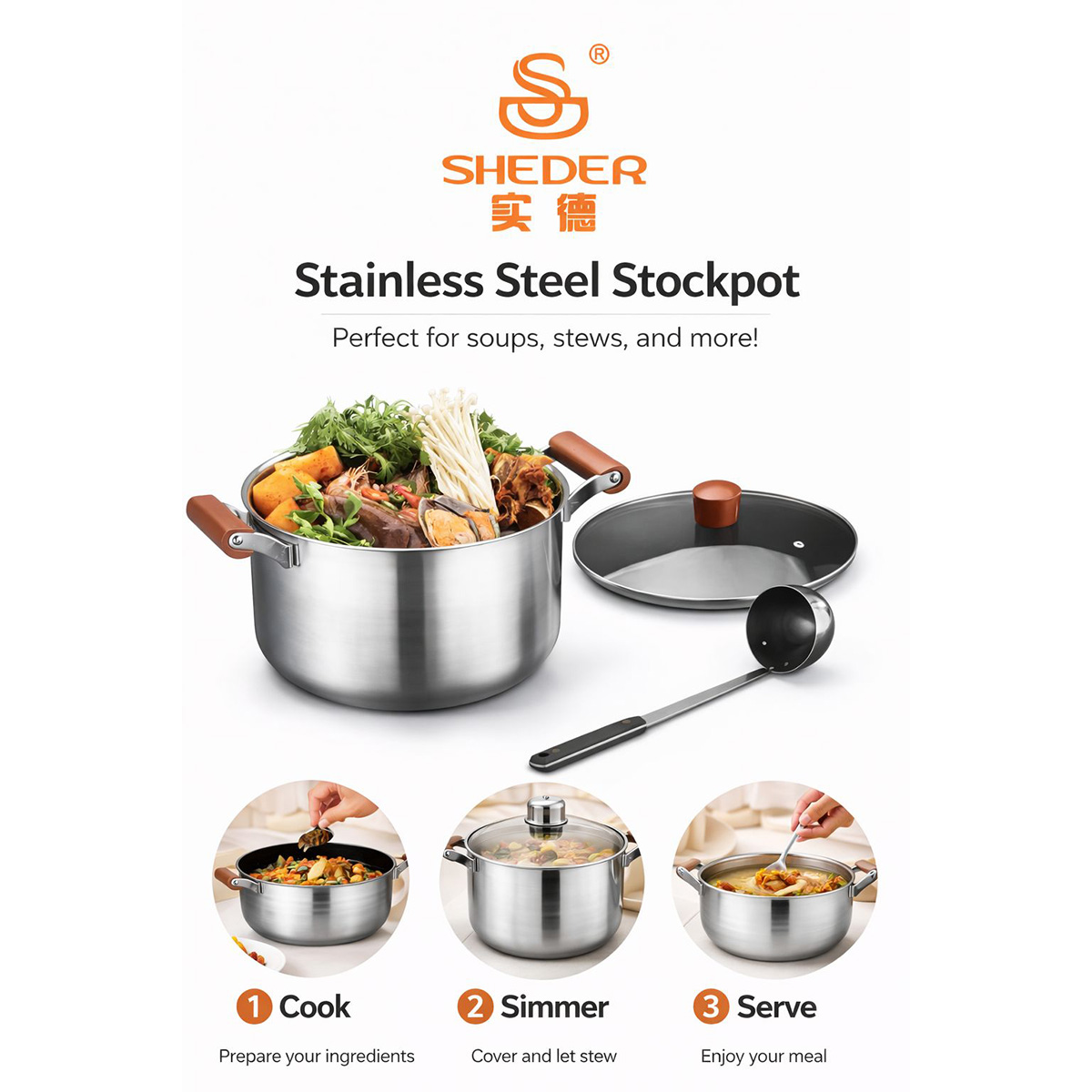 Stainless Steel Casserole 22cm