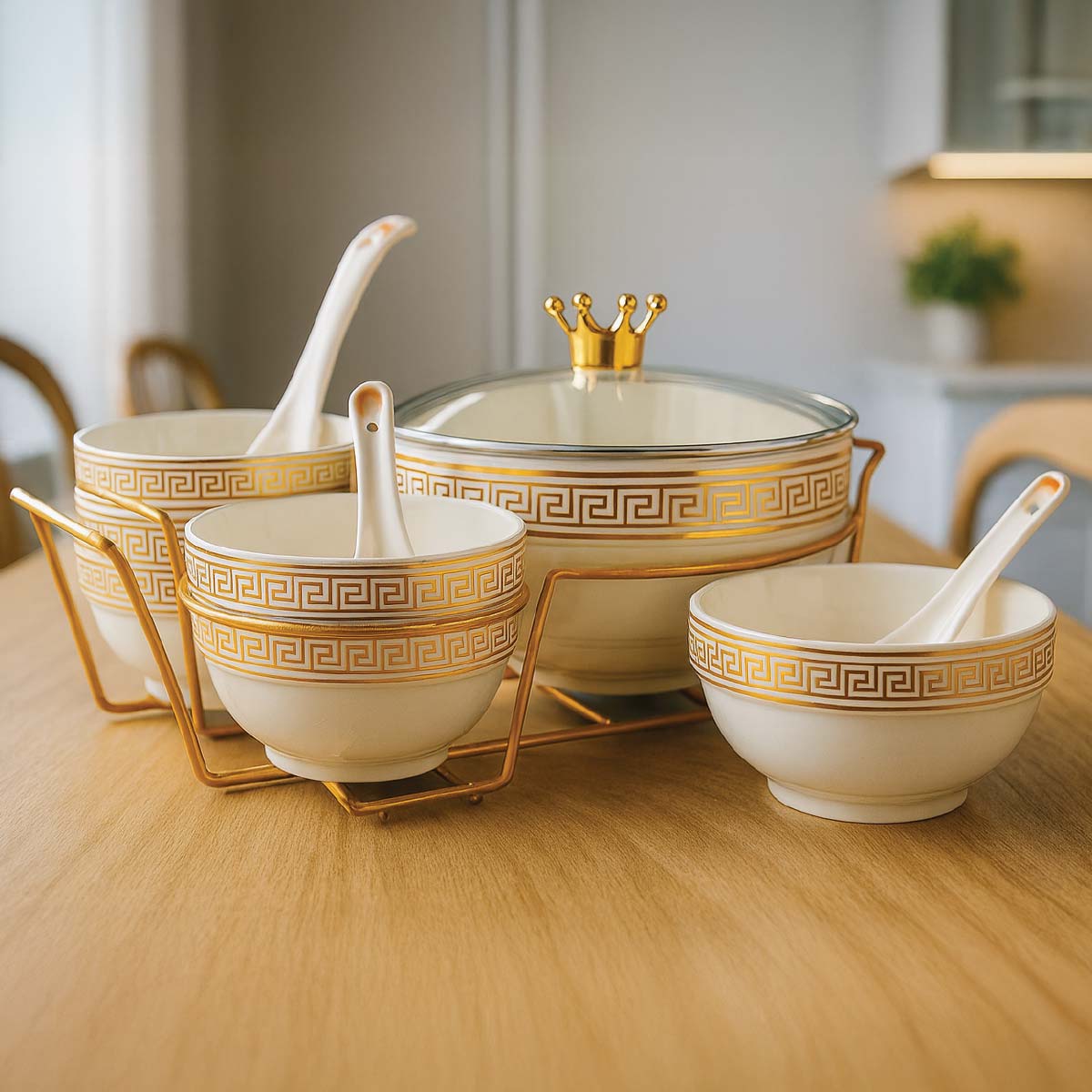 Soup Set with Stand 15 Piece