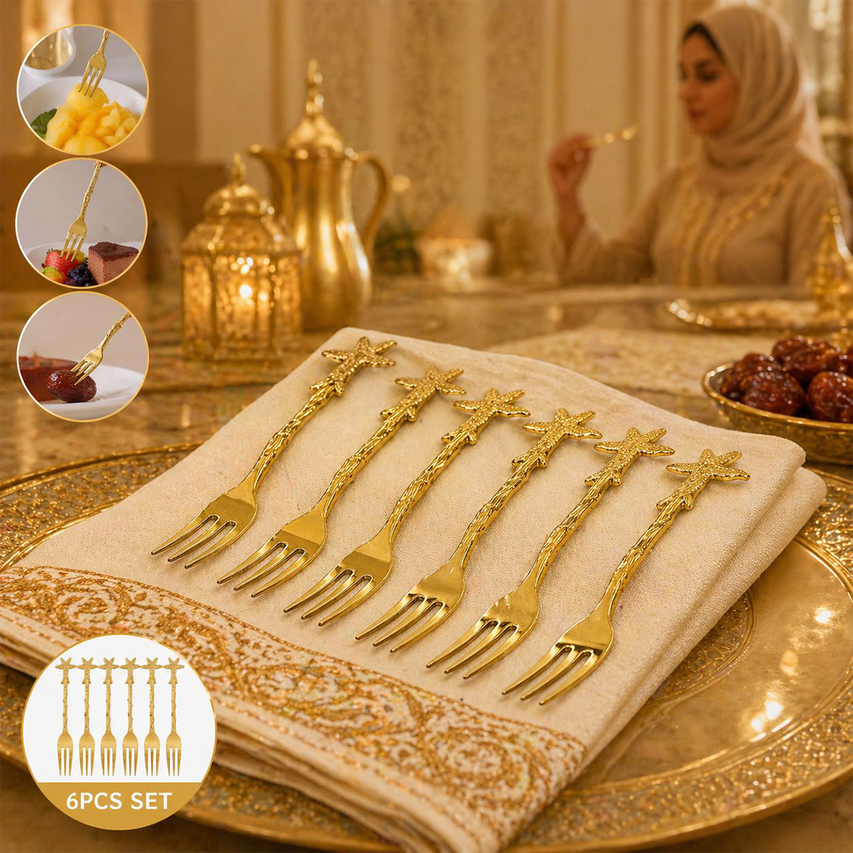 Stainless Steel Fruit Fork Set 6 Piece