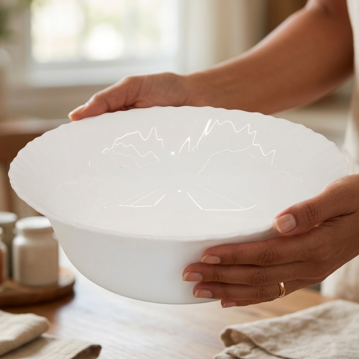 White Salad Bowl 9 Inch