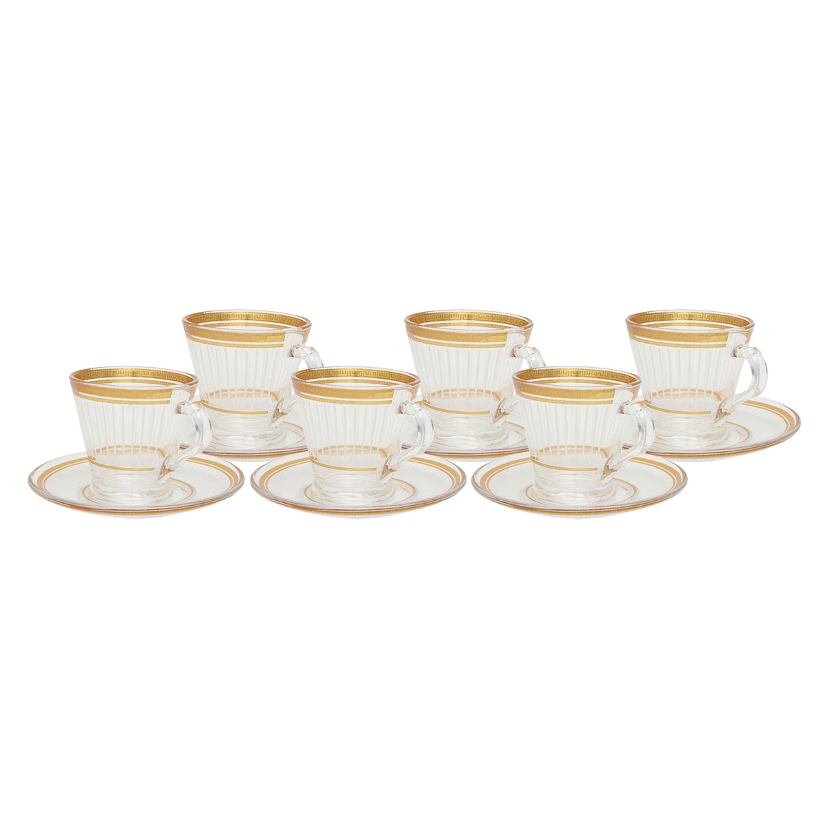 Porcelain Coffee Cup & Saucer Set 6 Piece