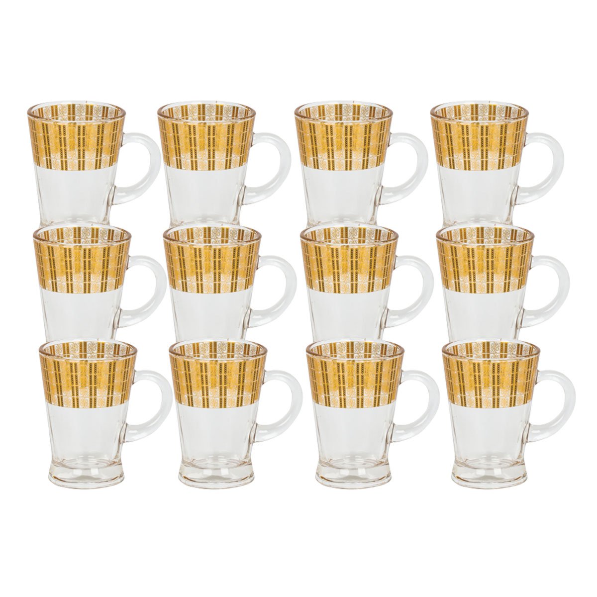 Glass Tea Cup & Saucer Set 6 Piece