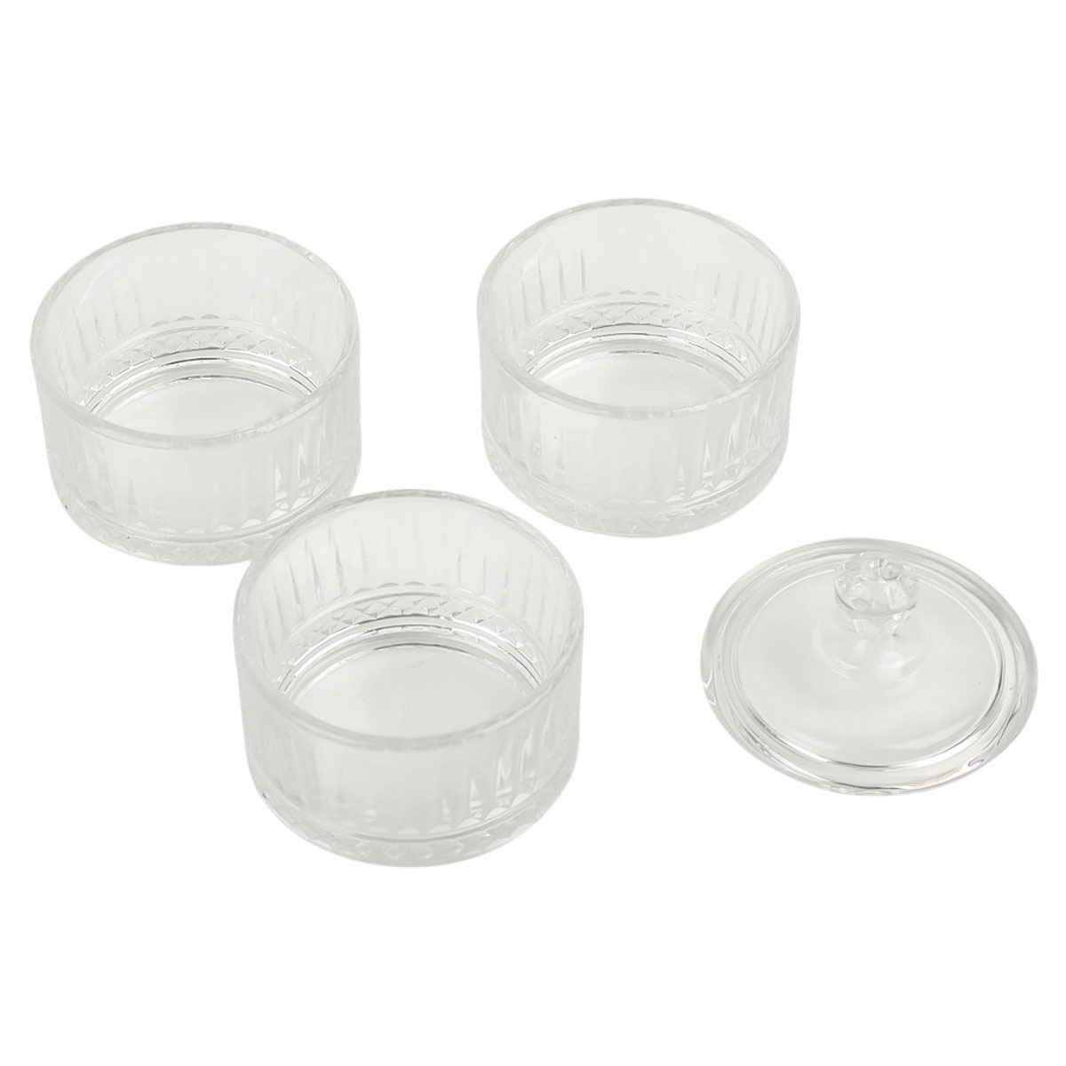 3-Part Glass Candy Bowl with Lid
