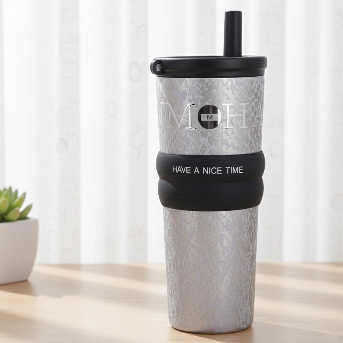Black Stainless Steel Travel Mug 710ml