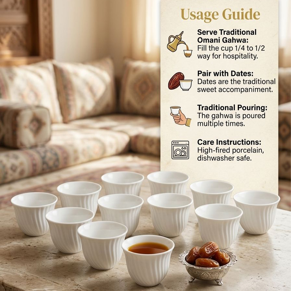 Ceramic Cawa Cup Set 12 Piece