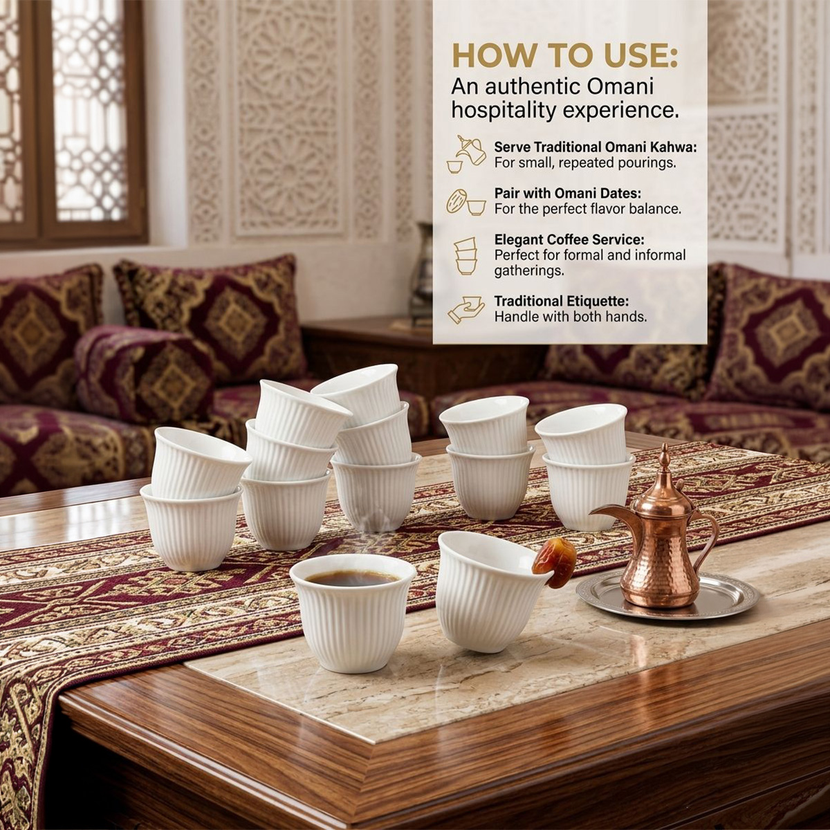 Ceramic Cawa Cup Set 12 Piece