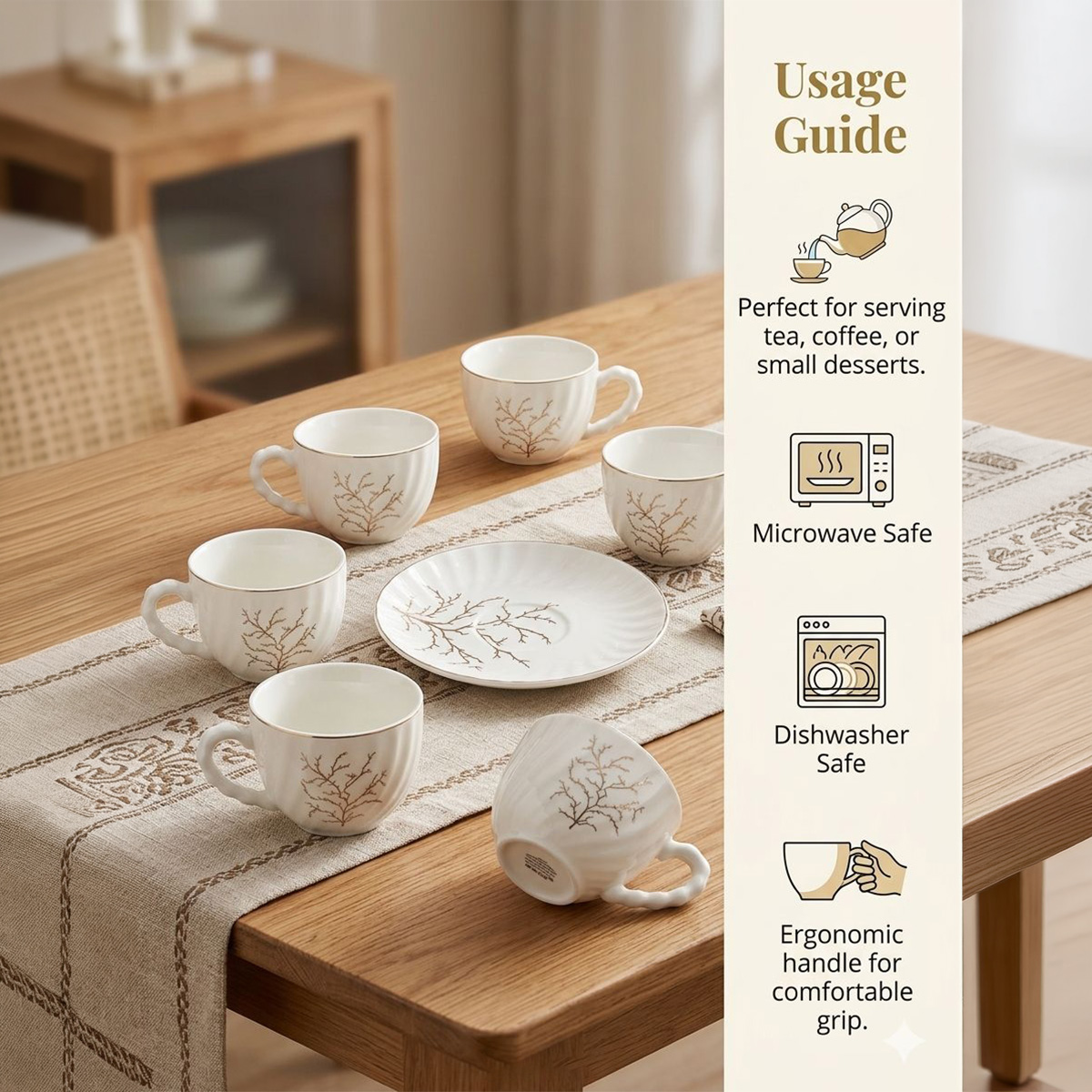 Tea Cup Saucer Set 12 Piece