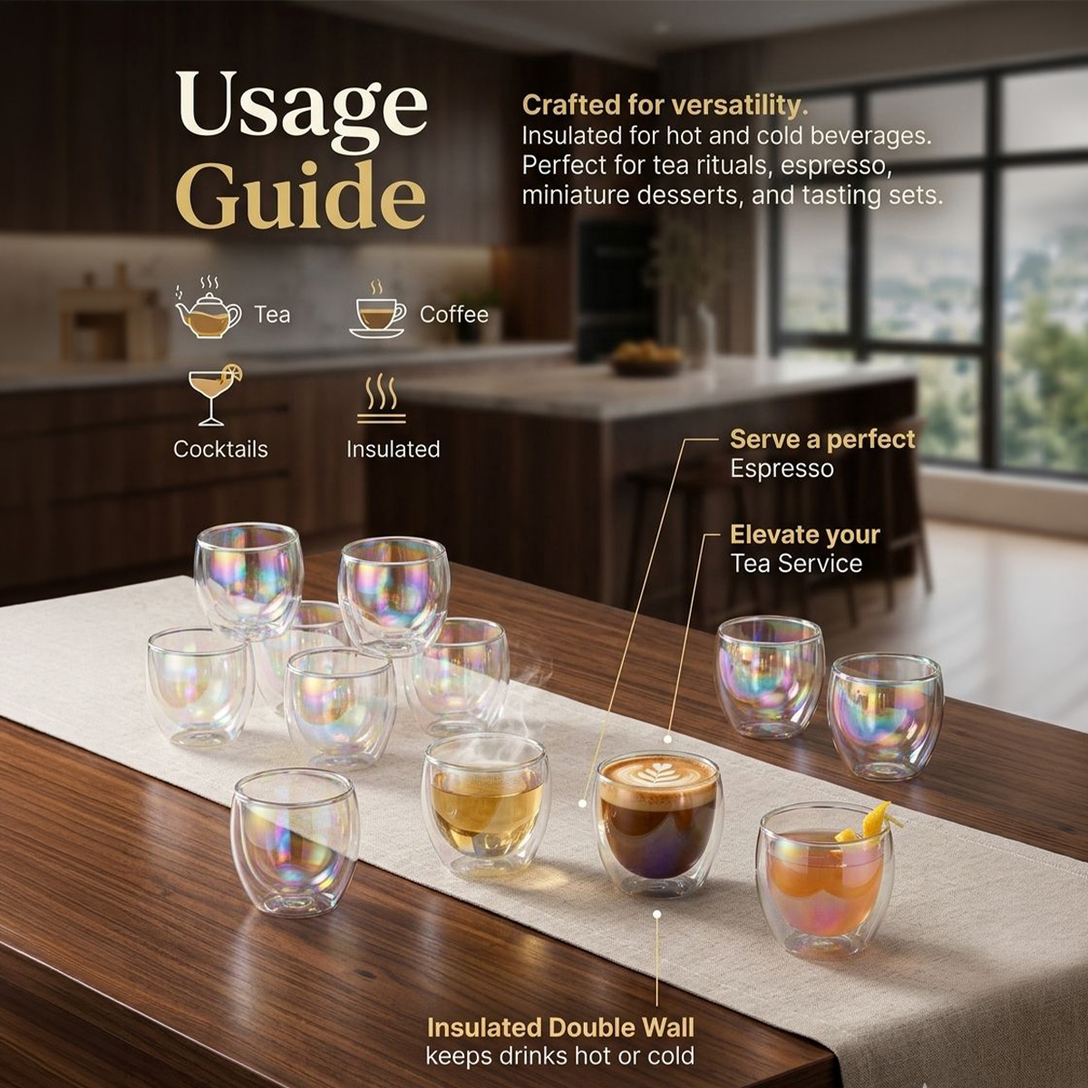 Glass Cawa Cup Set 12 Piece