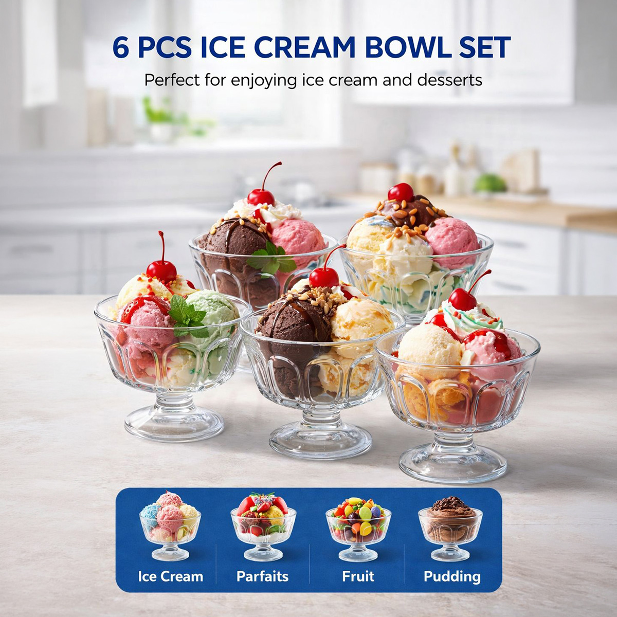 Ice Cream Bowl Set 6 Piece