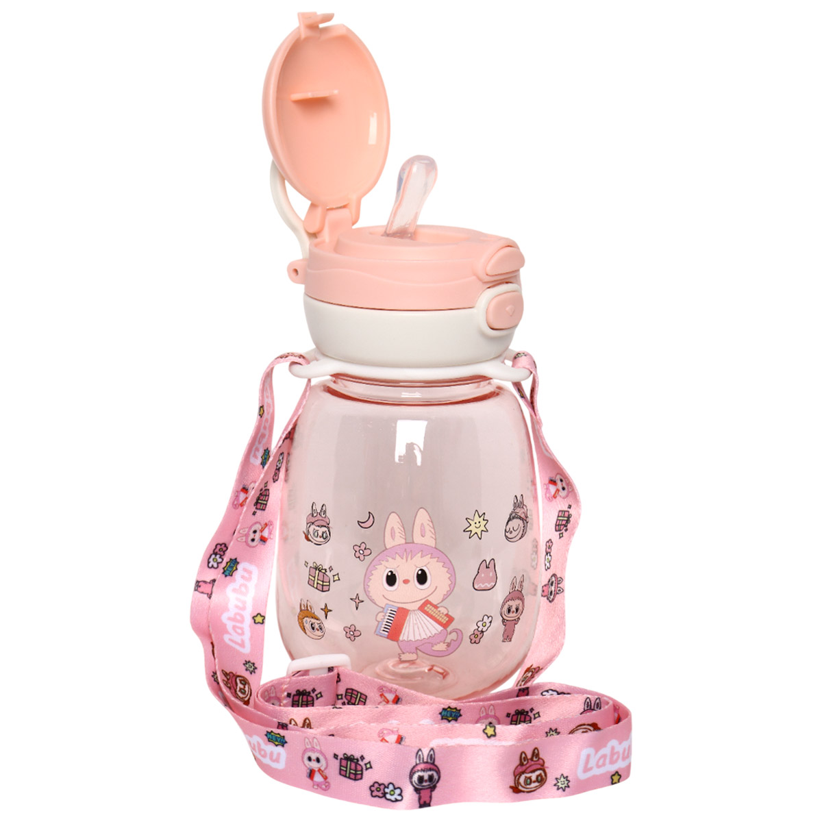 Labubu Water Bottle with Carrying Neck Strap