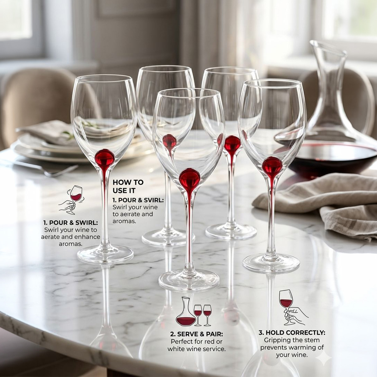 Glass Goblet Set 6 Piece