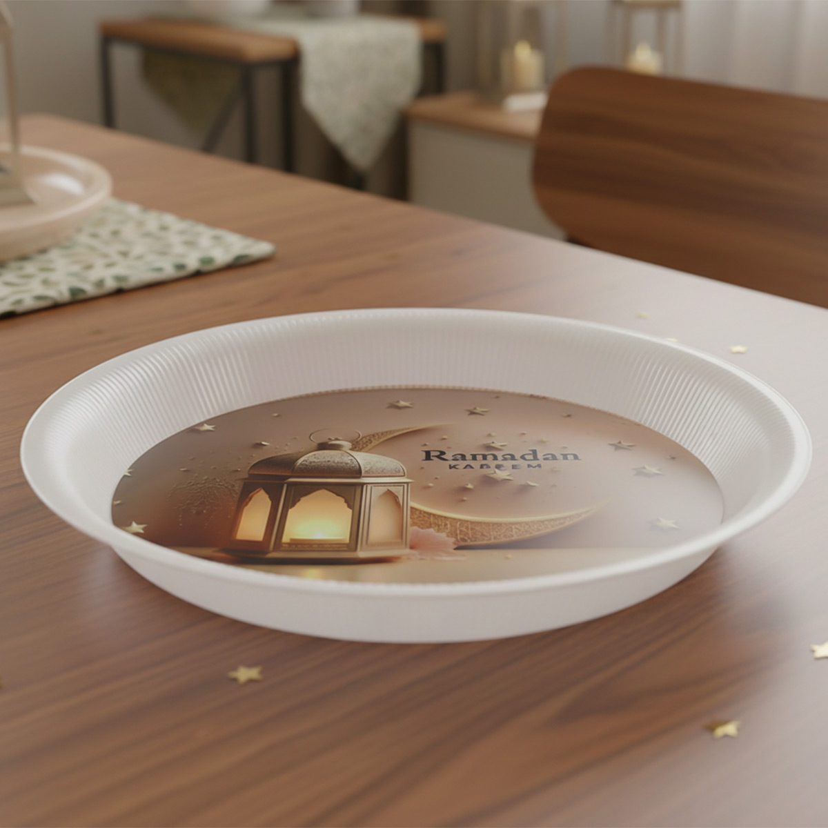 Round Ramadan Plastic Tray