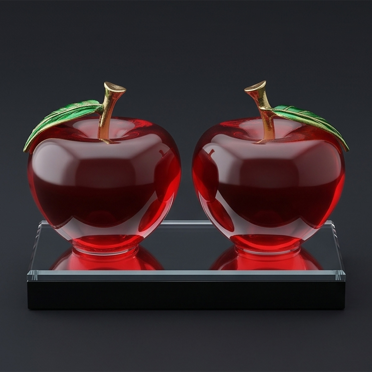 Medium Crystal Apple Ornament