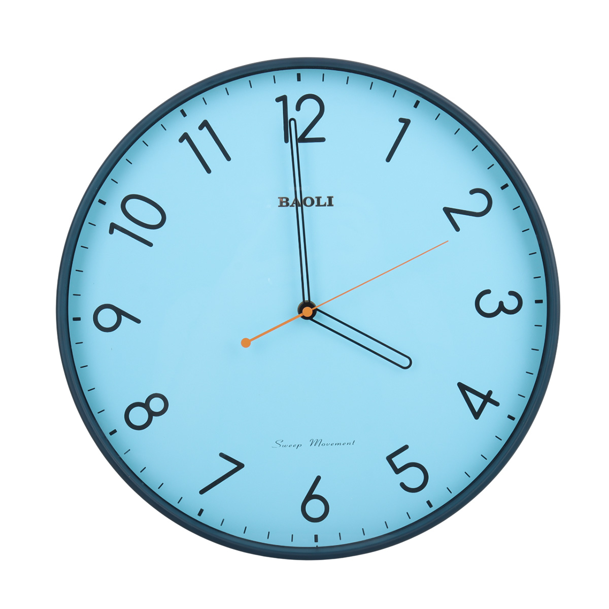 Baoli Blue Round Quartz Wall Clock