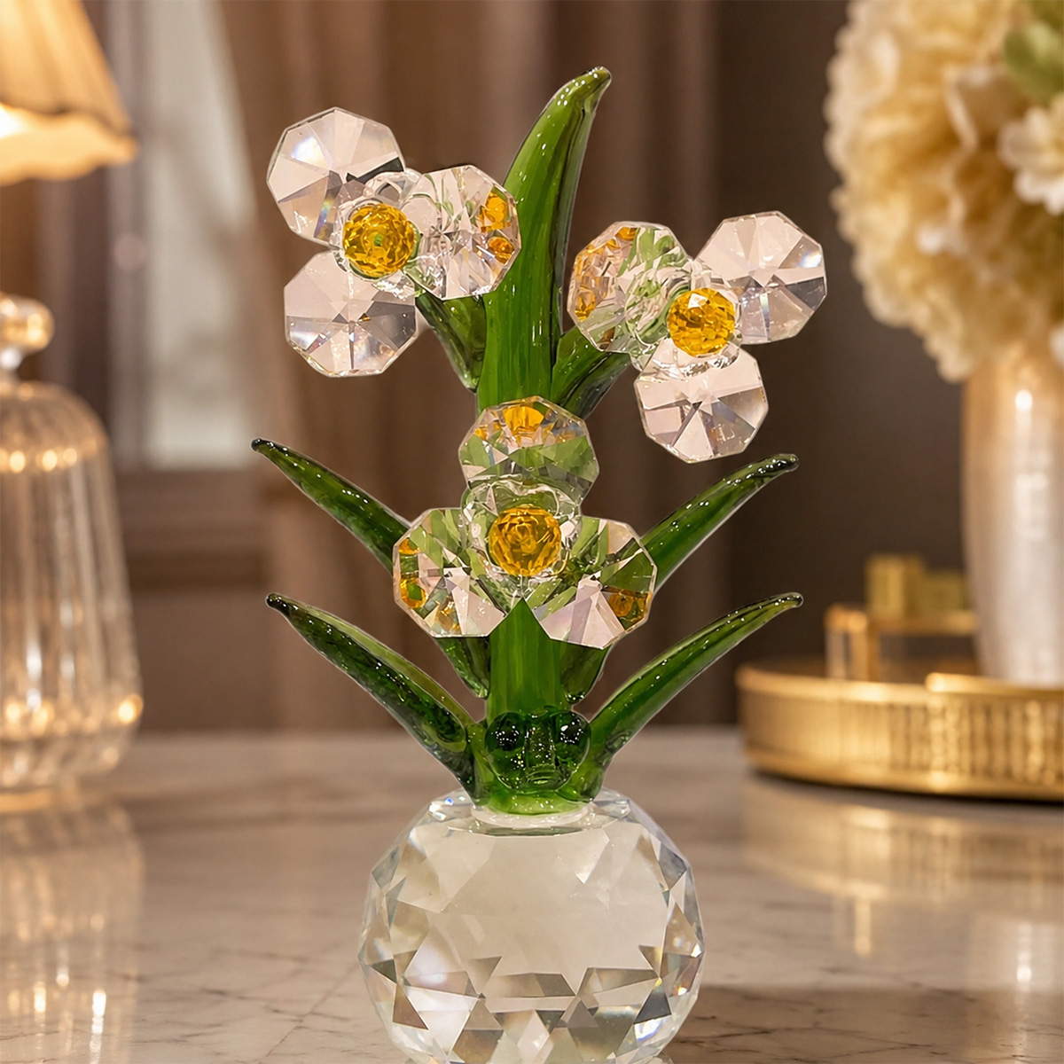 Crystal Flower Ornament