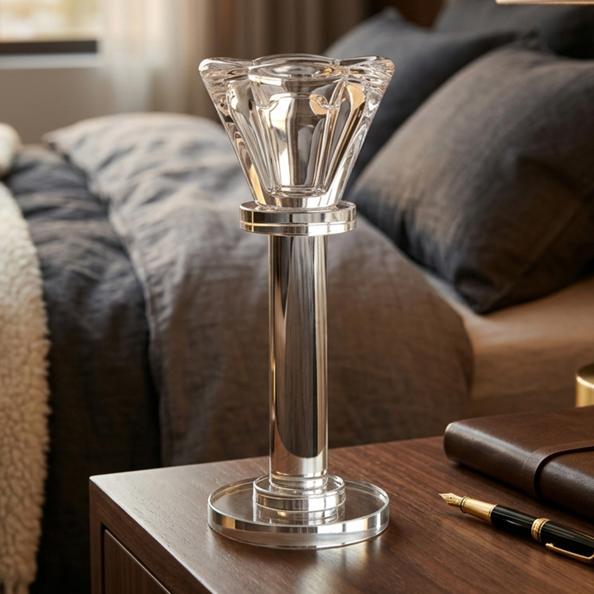 Gold & Silver Glass Candle Holder