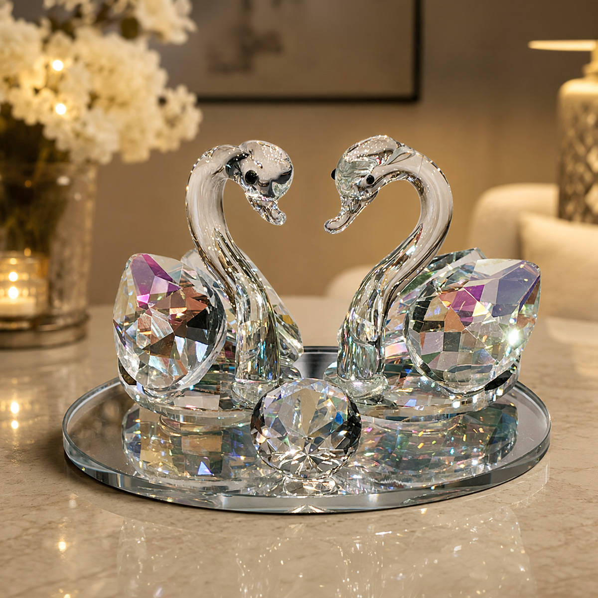 Crystal Swan Figurine