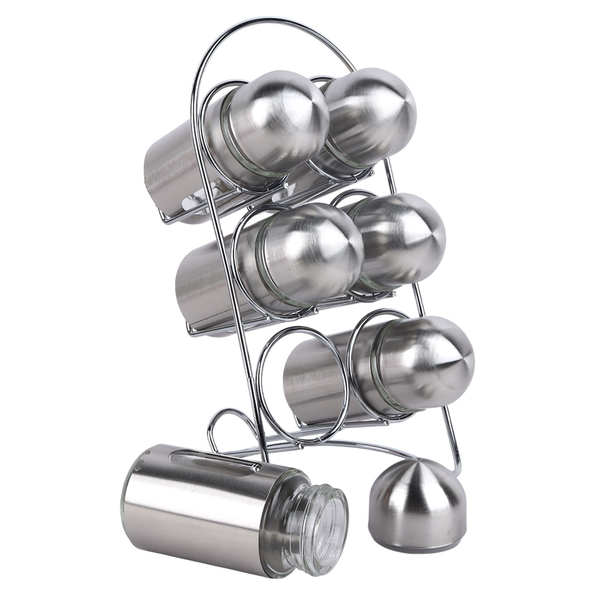 Spice Bottle Set with Stand 6 Piece